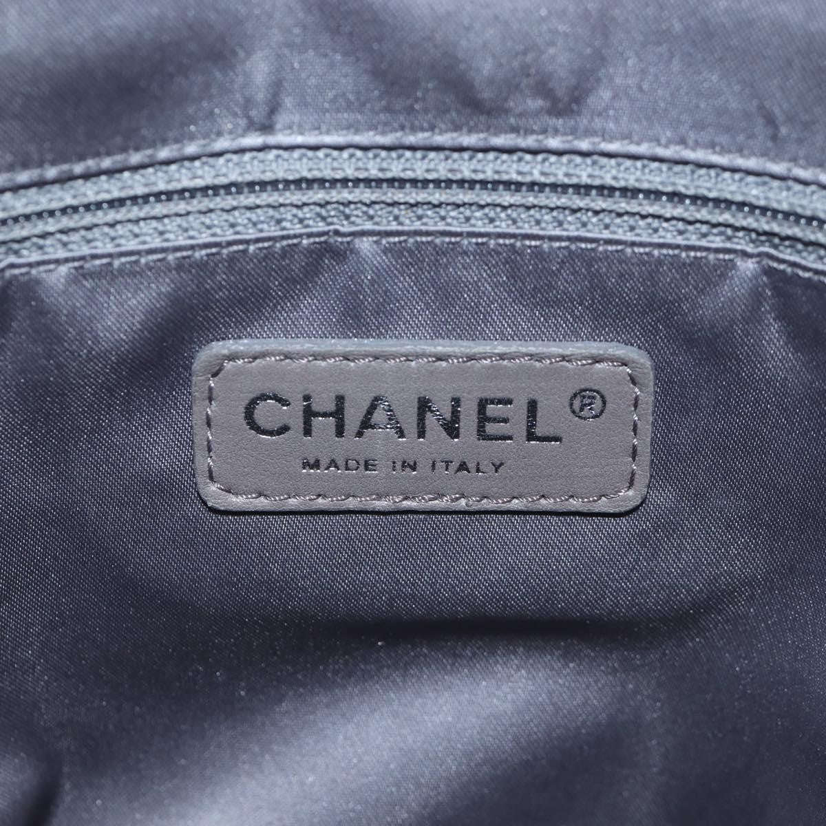 Chanel Drill Perforated Leather Silver Leather Tote Bag Bag (Pre-Owned)