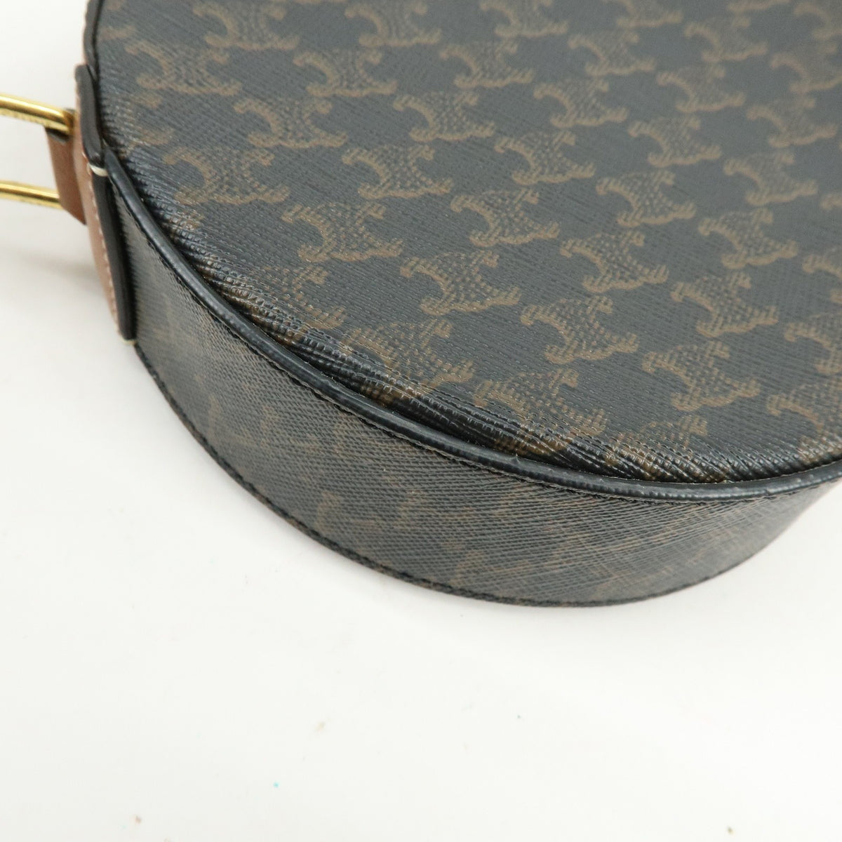 Celine Round Purse On Strap Triomphe Coated Canvas Brown Canvas Crossbody Bag Bag (Pre-Owned)