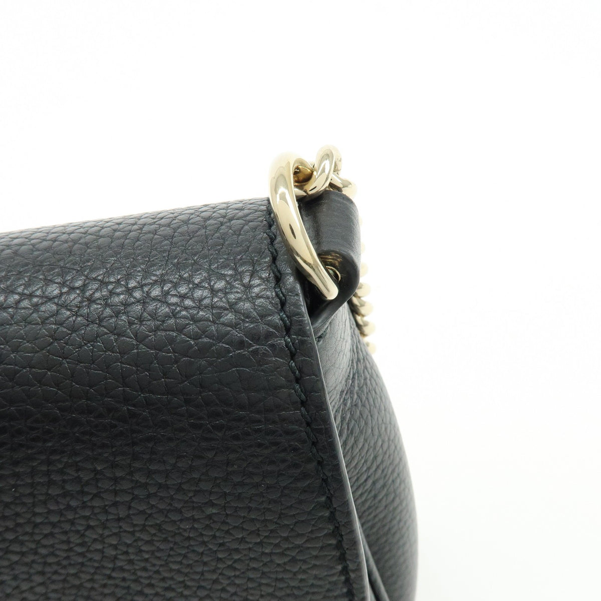 Gucci Soho Chain Leather Black Calfskin Crossbody Bag Bag (Pre-Owned)