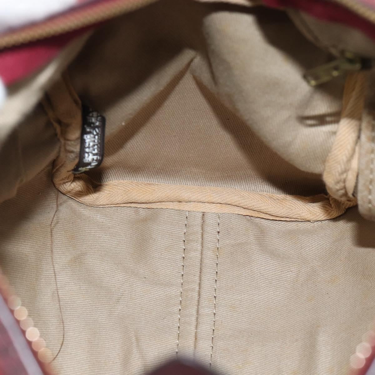 Christian Dior Boston Embossed Patent Burgundy Suede Handbag (Pre-Owned)