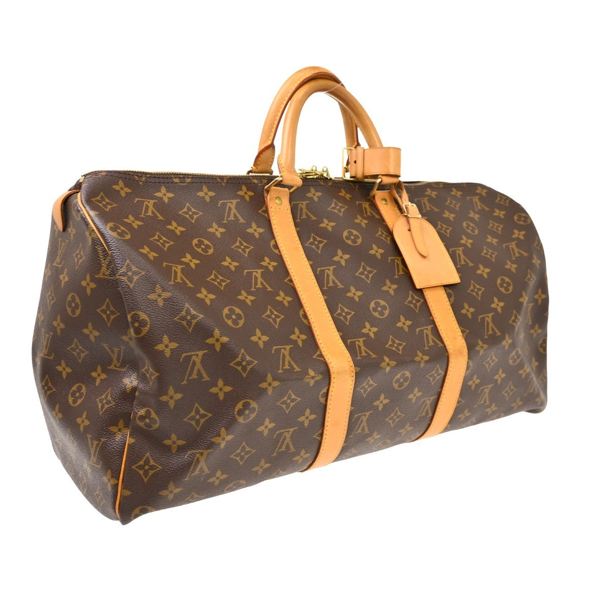Louis Vuitton Keepall Canvas Brown Canvas Travel Bag Bag (Pre-Owned)