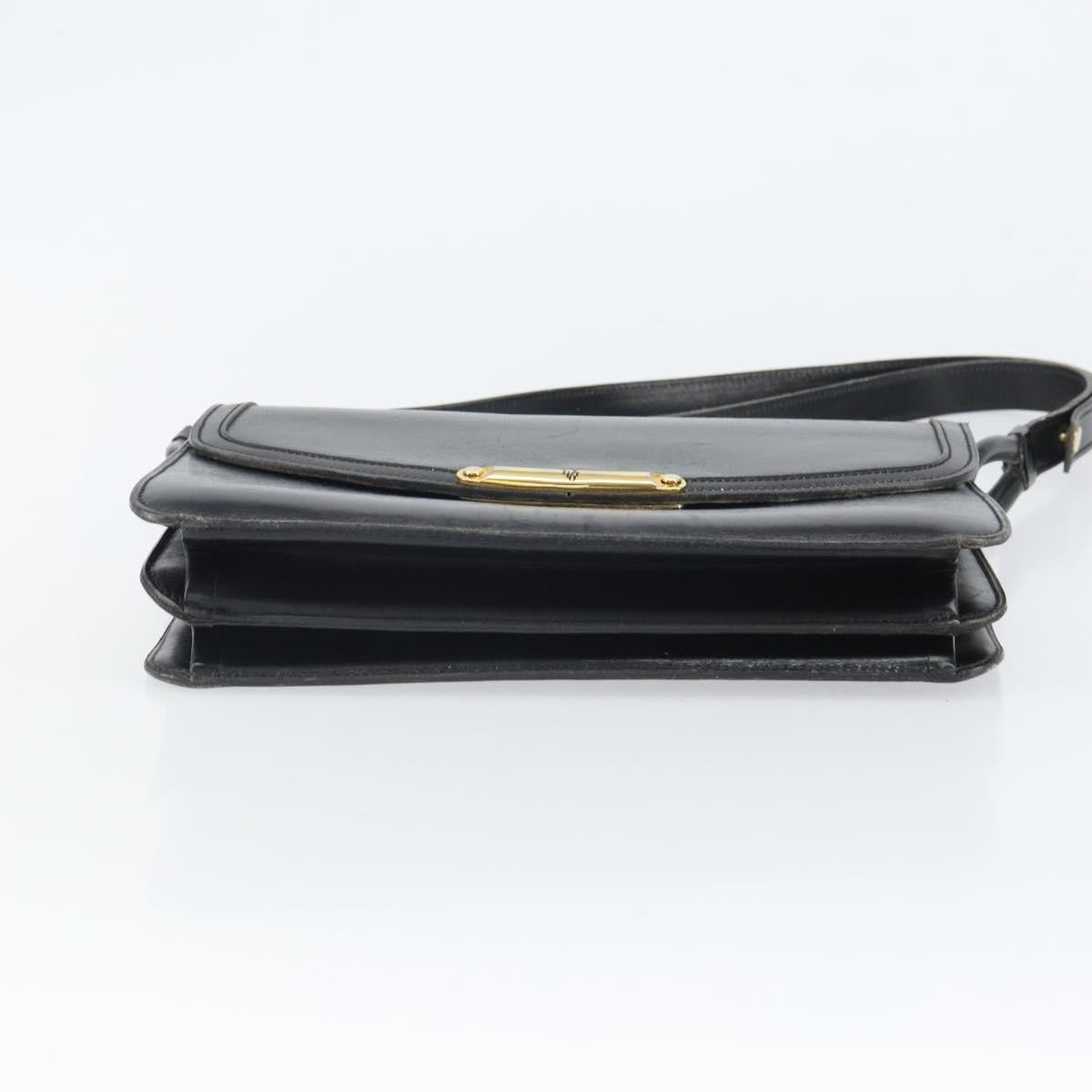 Christian Dior Shoulder Leather Black Leather Shoulder Bag Bag (Pre-Owned)