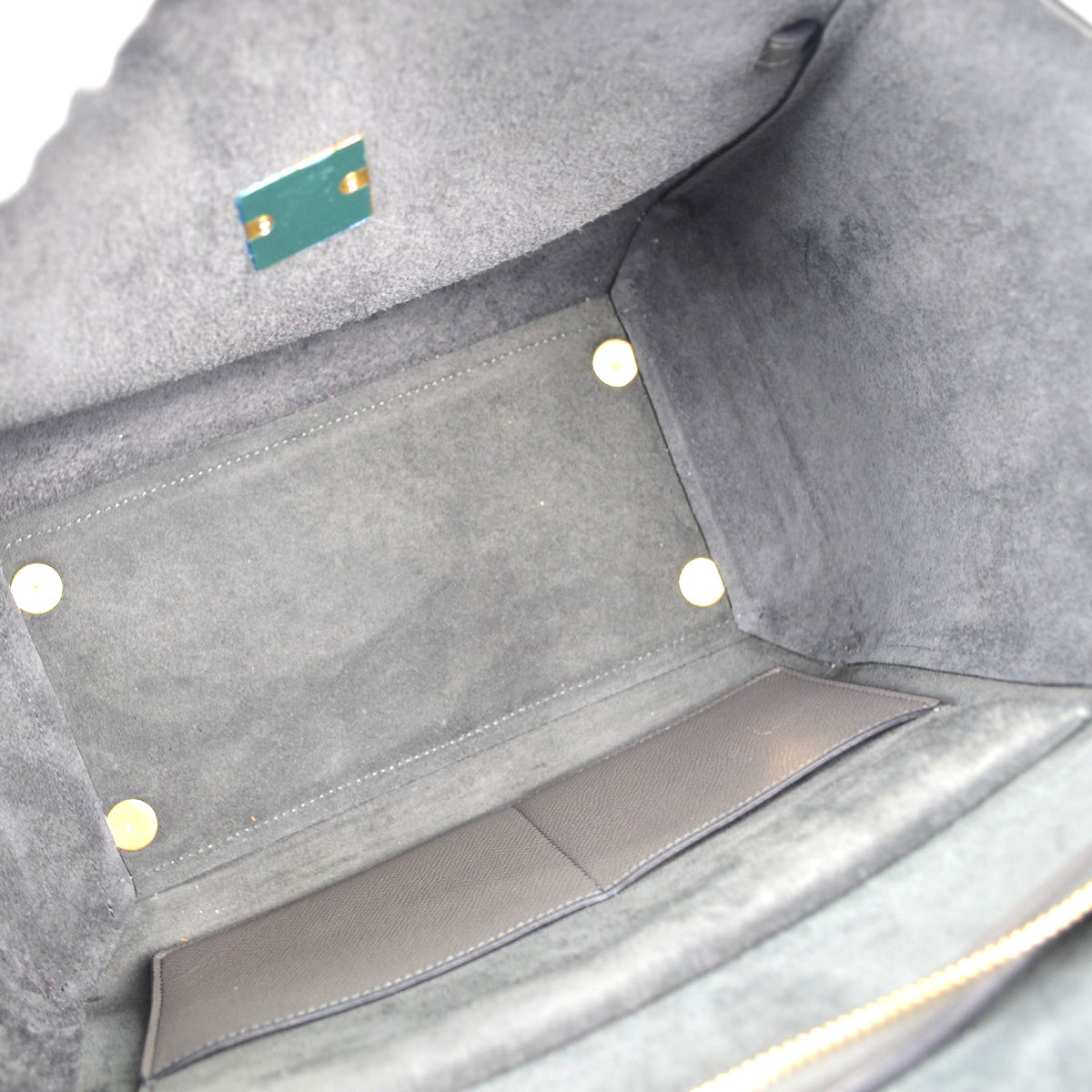 Celine Belt Textured Leather Gray Leather Handbag (Pre-Owned)