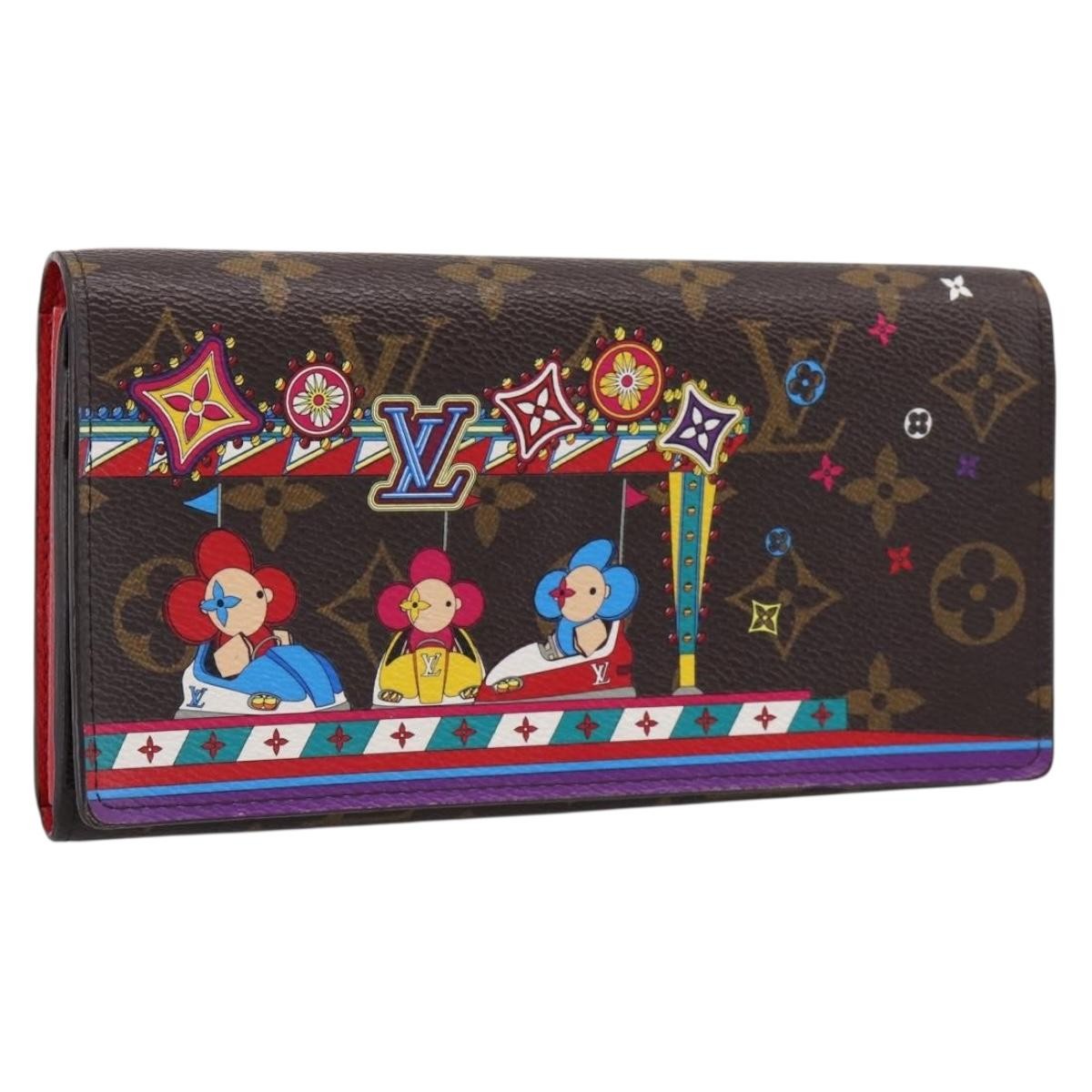 Louis Vuitton Sarah Wallet Nm Limited Edition Vivienne Xmas Monogram Canvas Brown Canvas Wallets Accessory (Pre-Owned)