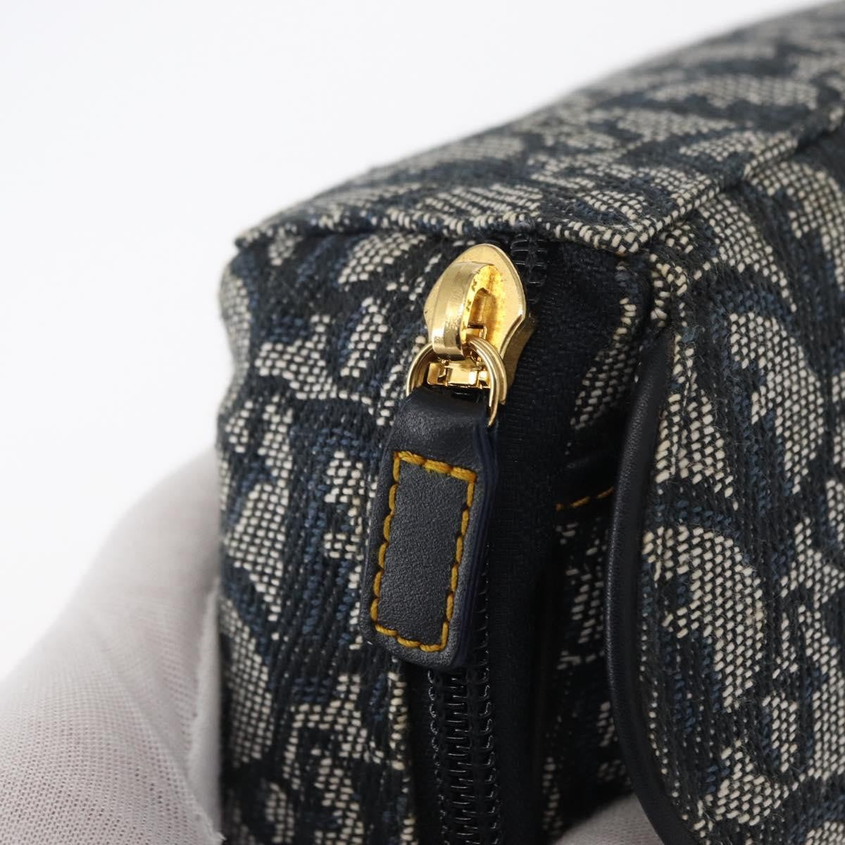 Christian Dior Saddle Zip Diorissimo Canvas Blue Canvas Clutche & Pouche Bag (Pre-Owned)