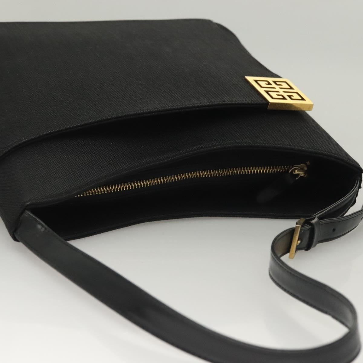 Givenchy Vintage 4G Leather Black Canvas Shoulder Bag Bag (Pre-Owned)