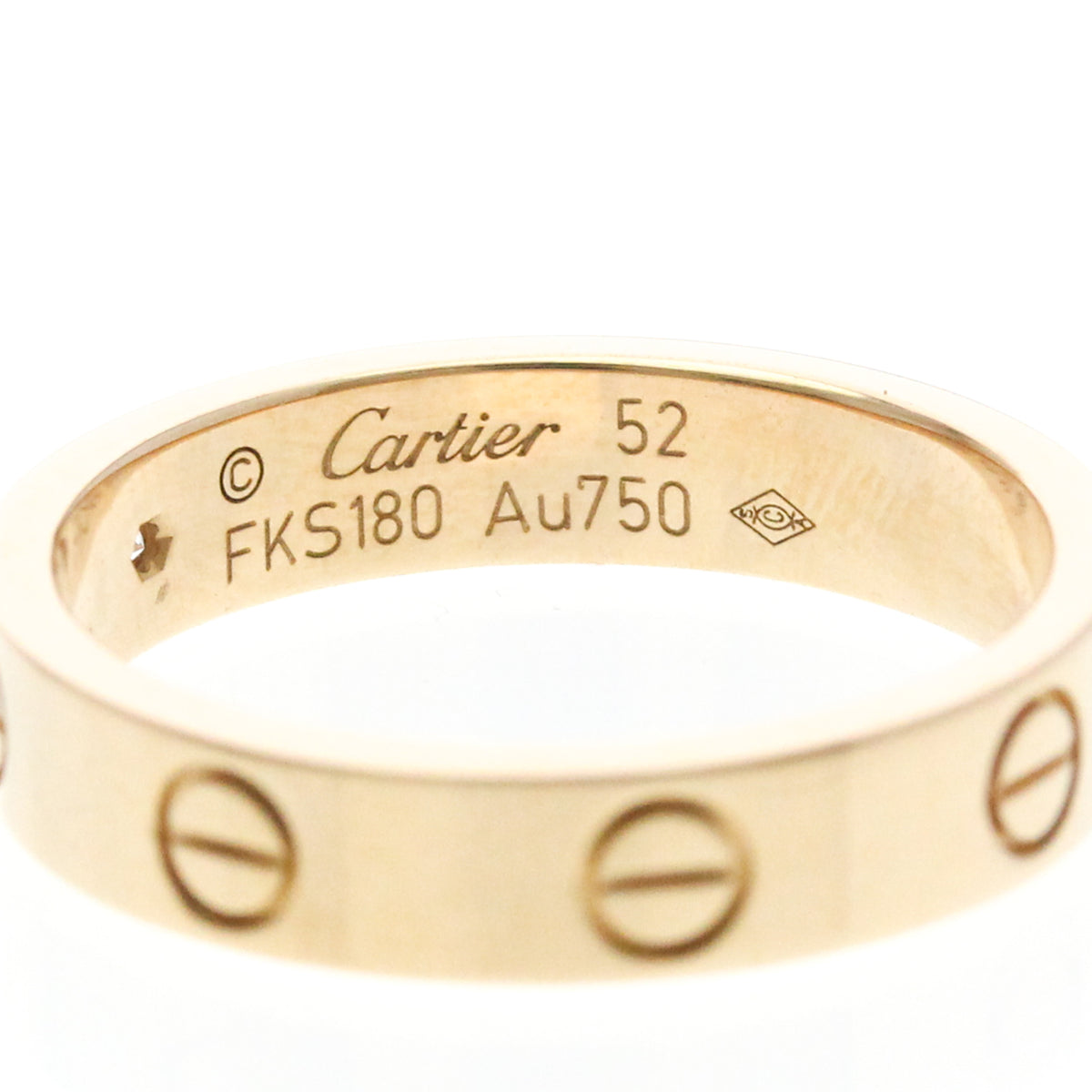 Cartier Love Wedding Band 1 Diamond 18K Rose Gold With Diamond Gold Pink_Gold Ring Jewelry (Pre-Owned)