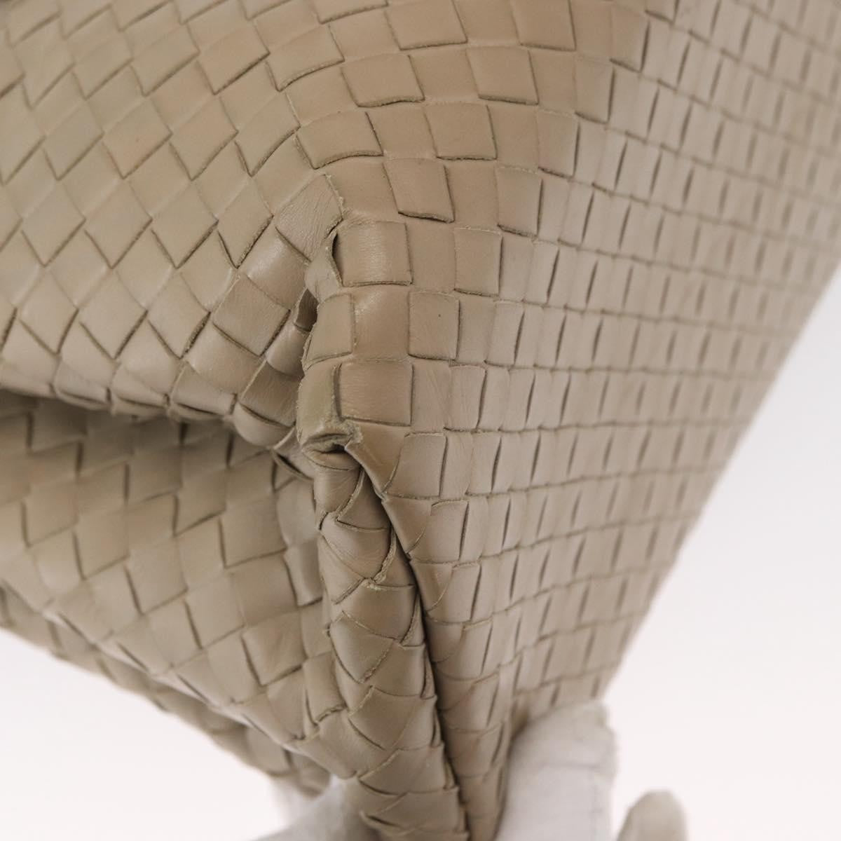 Bottega Veneta Roma Intrecciato Nappa Gray Leather Handbag (Pre-Owned)