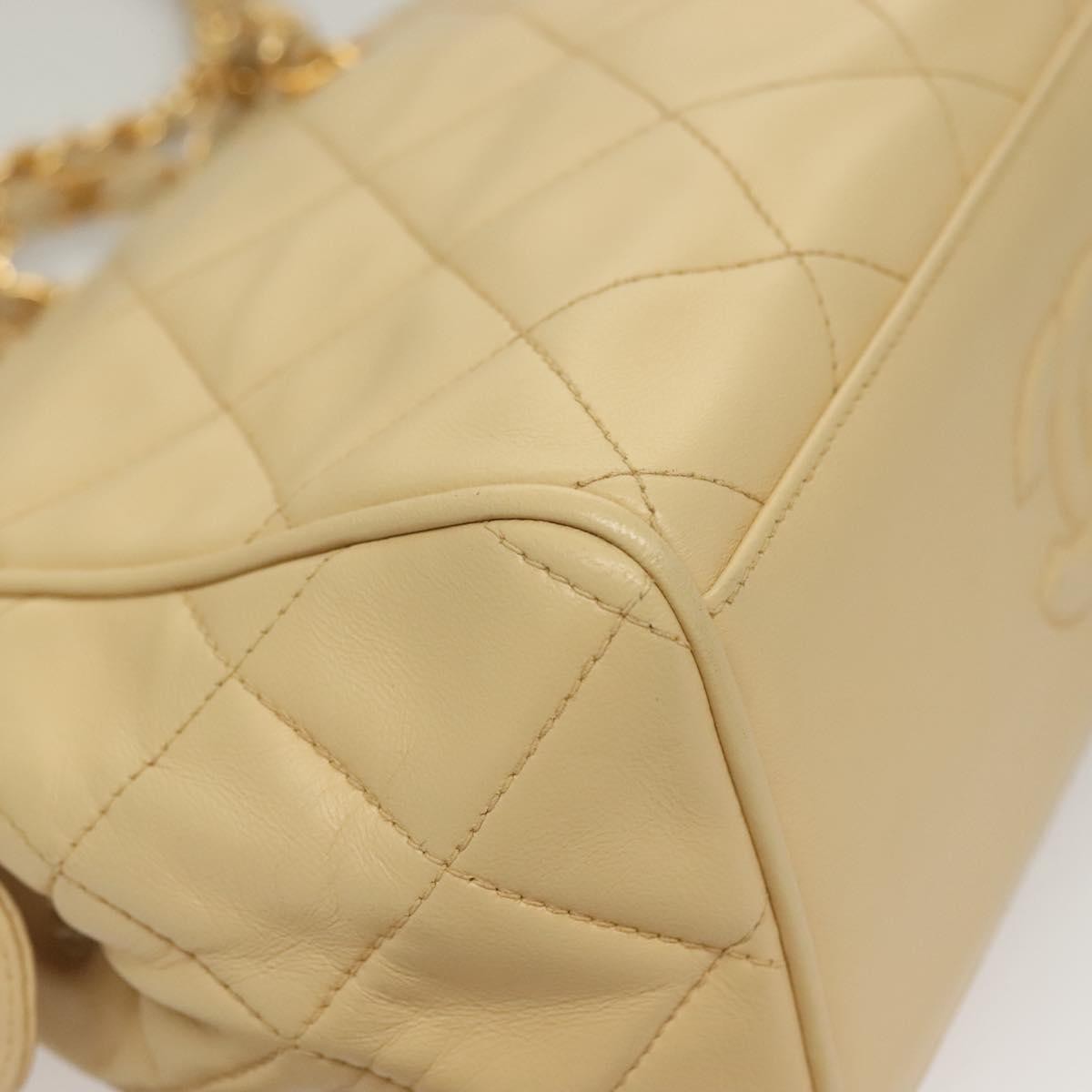 Chanel Chain Leather Beige Leather Shoulder Bag Bag (Pre-Owned)