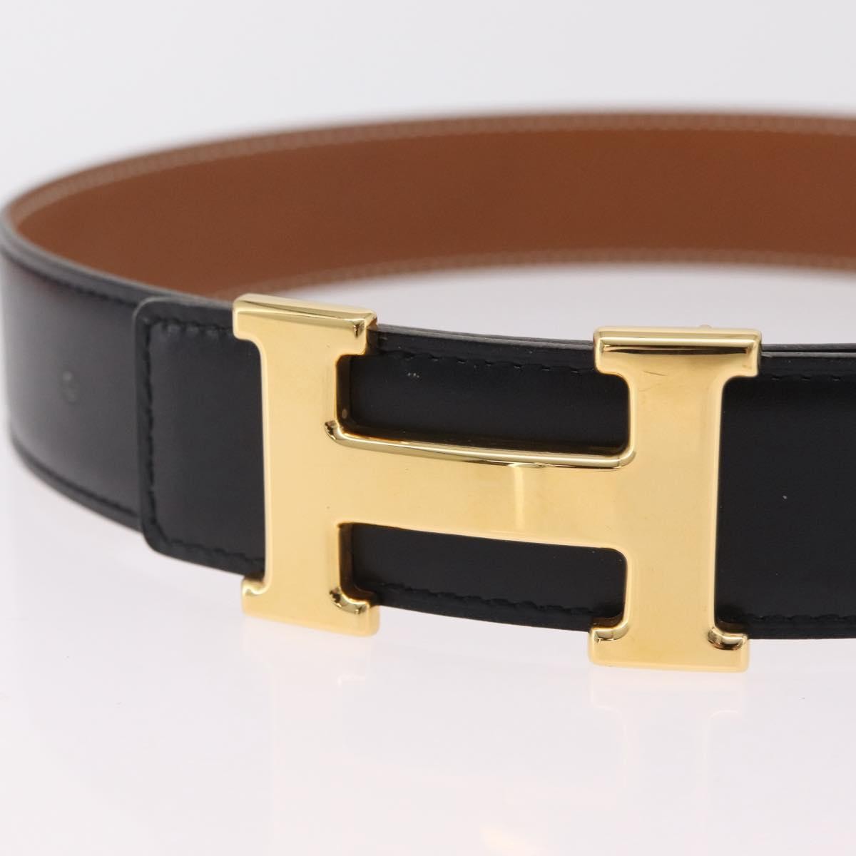 Hermes Constance Reversible Belt Leather Black Leather Belts Accessory (Pre-Owned)