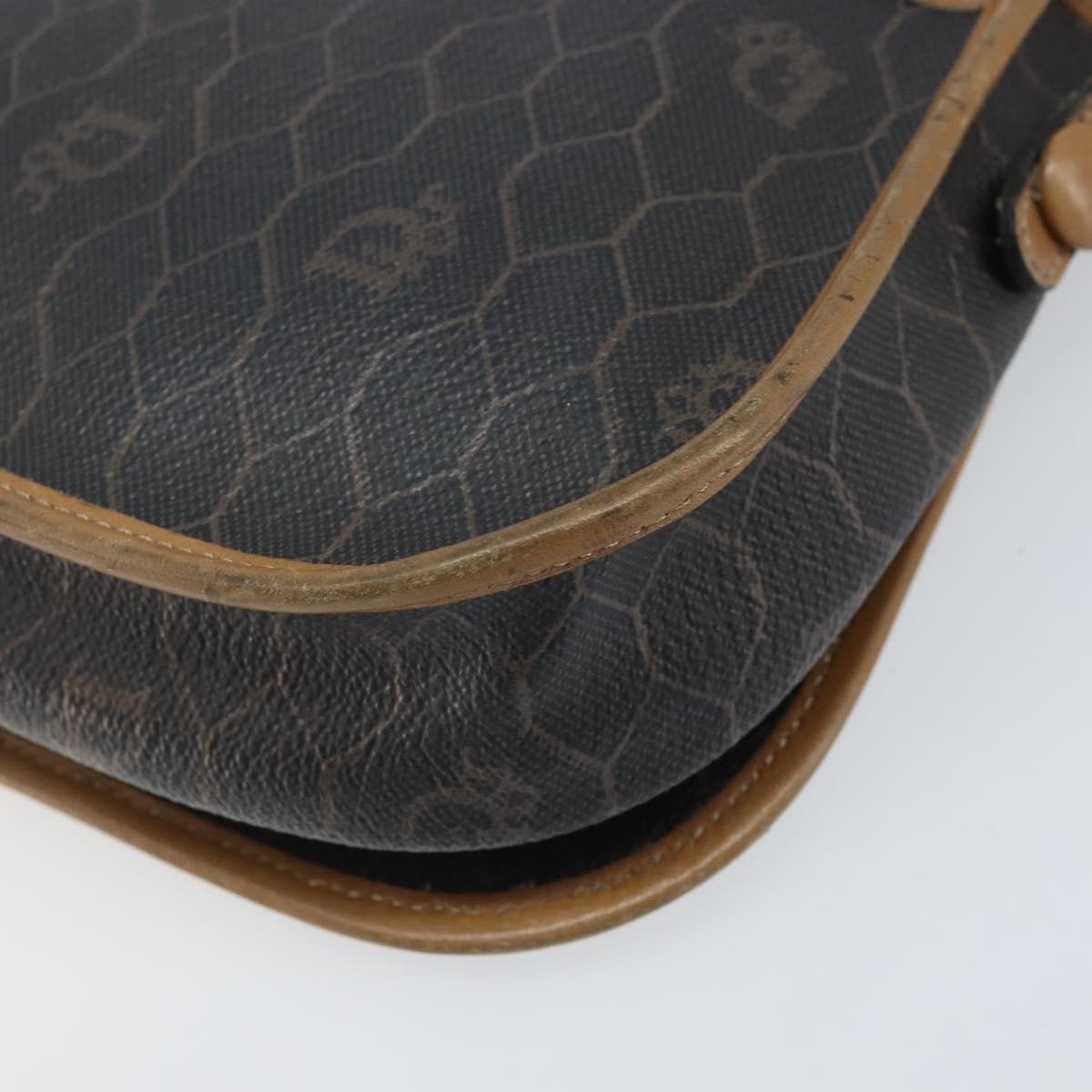 Christian Dior Vintage Honeycomb Flap Canvas And Leather Black Canvas Shoulder Bag Bag (Pre-Owned)