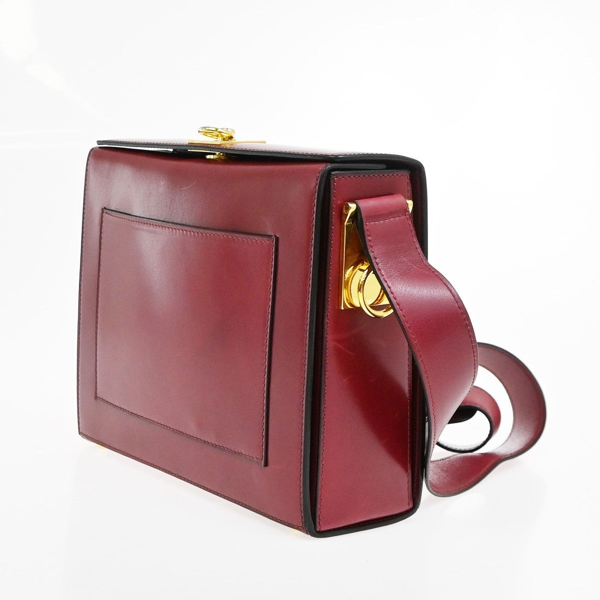Celine Vintage Leather Red Leather Shoulder Bag Bag (Pre-Owned)