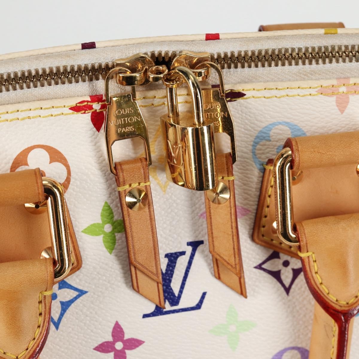 Louis Vuitton Alma Monogram Multicolor White Canvas Bag (Pre-Owned)