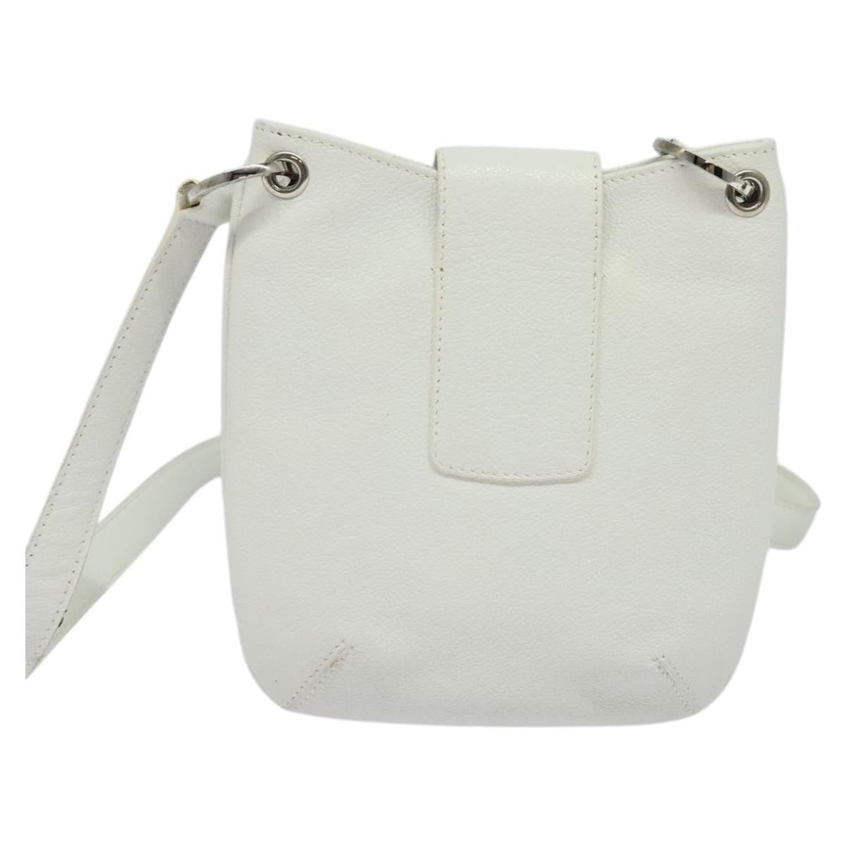 Bvlgari Vintage Leather White Leather Shoulder Bag Bag (Pre-Owned)