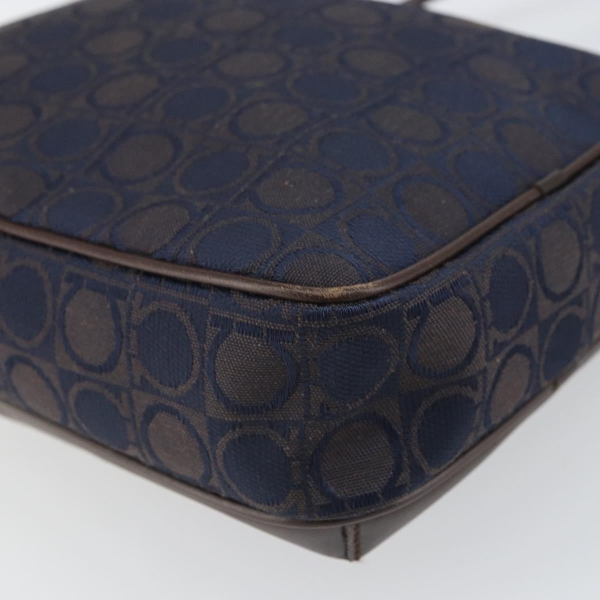 Salvatore Ferragamo Gancini Nylon Navy Nylon Shoulder Bag Bag (Pre-Owned)