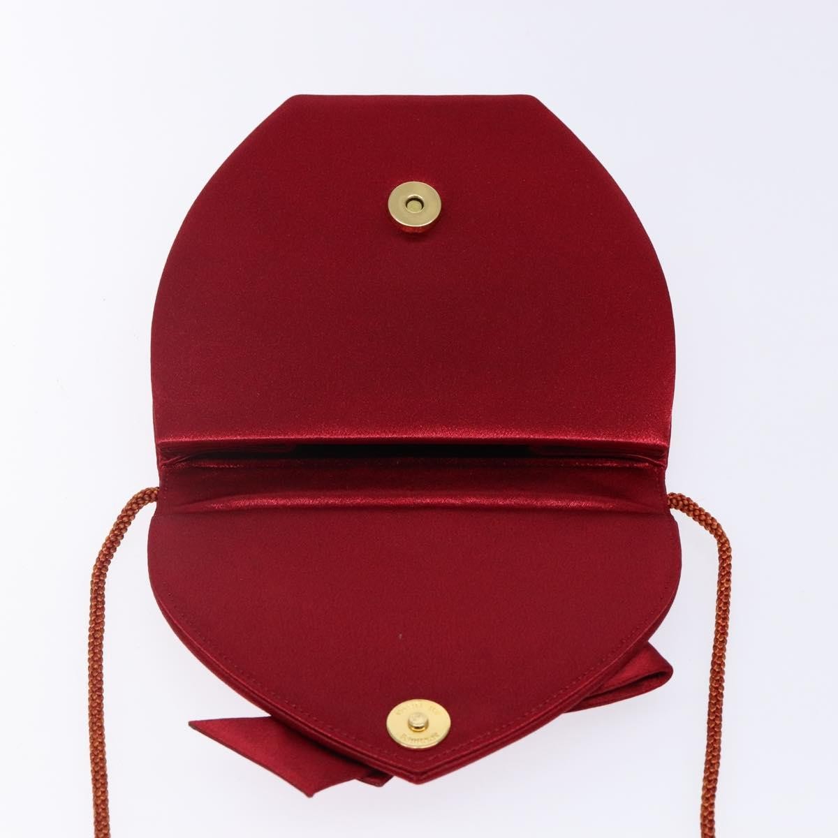 Saint Laurent Vintage Flap Silk Red Satin Clutche & Pouche Bag (Pre-Owned)