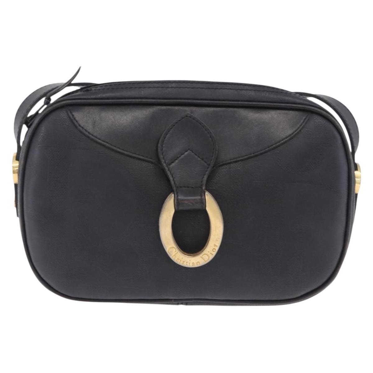Christian Dior Vintage Trotter Diorissimo Canvas Black Canvas Shoulder Bag Bag (Pre-Owned)
