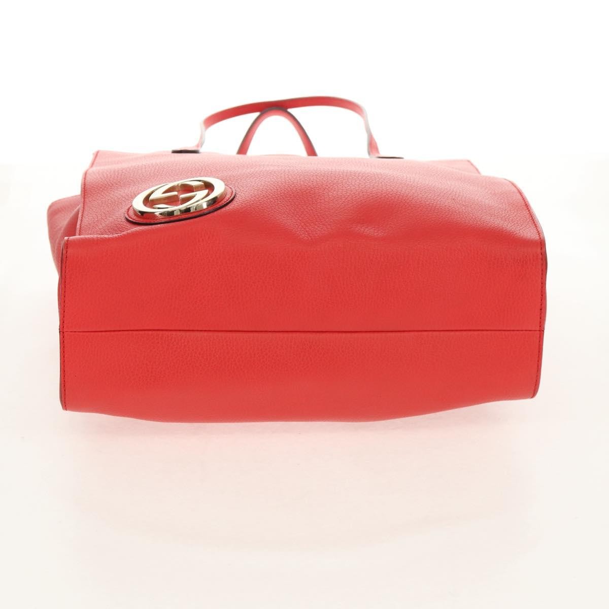 Gucci Grand Prix Interlocking Gg Grainy Leather Red Leather Tote Bag Bag (Pre-Owned)
