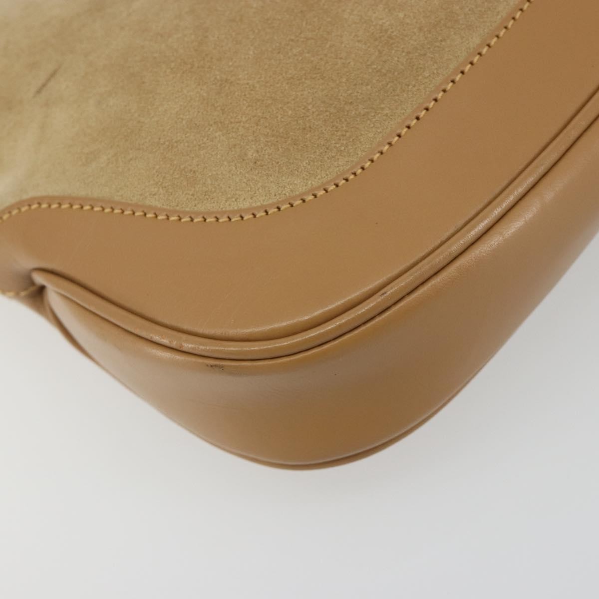 Gucci Web Jackie O Hobo Suede Beige Suede Shoulder Bag Bag (Pre-Owned)