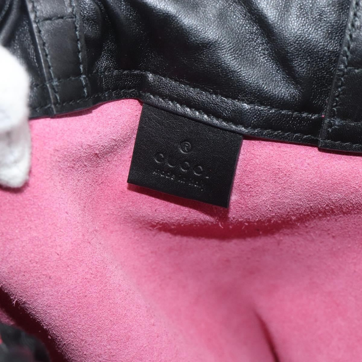 Gucci Logo Drawstring Printed Leather Pink Leather Backpack Bag (Pre-Owned)