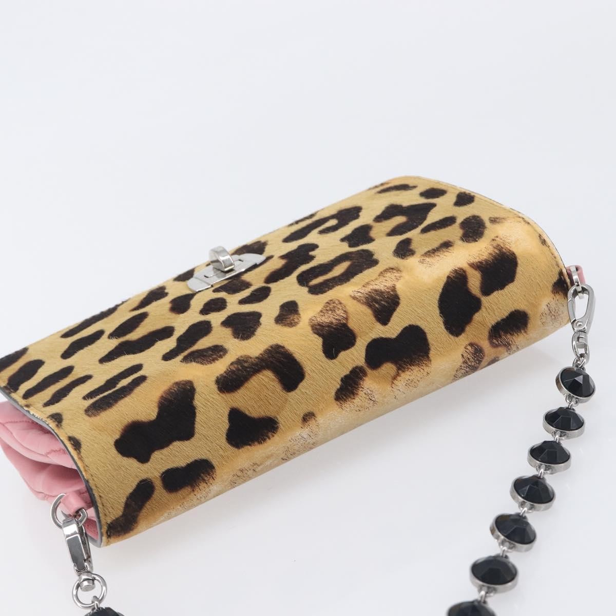 Miu Miu Convertible Flap Haircalf & Matelassé Nappa Leather Pink Calfskin Crossbody Bag Bag (Pre-Owned)