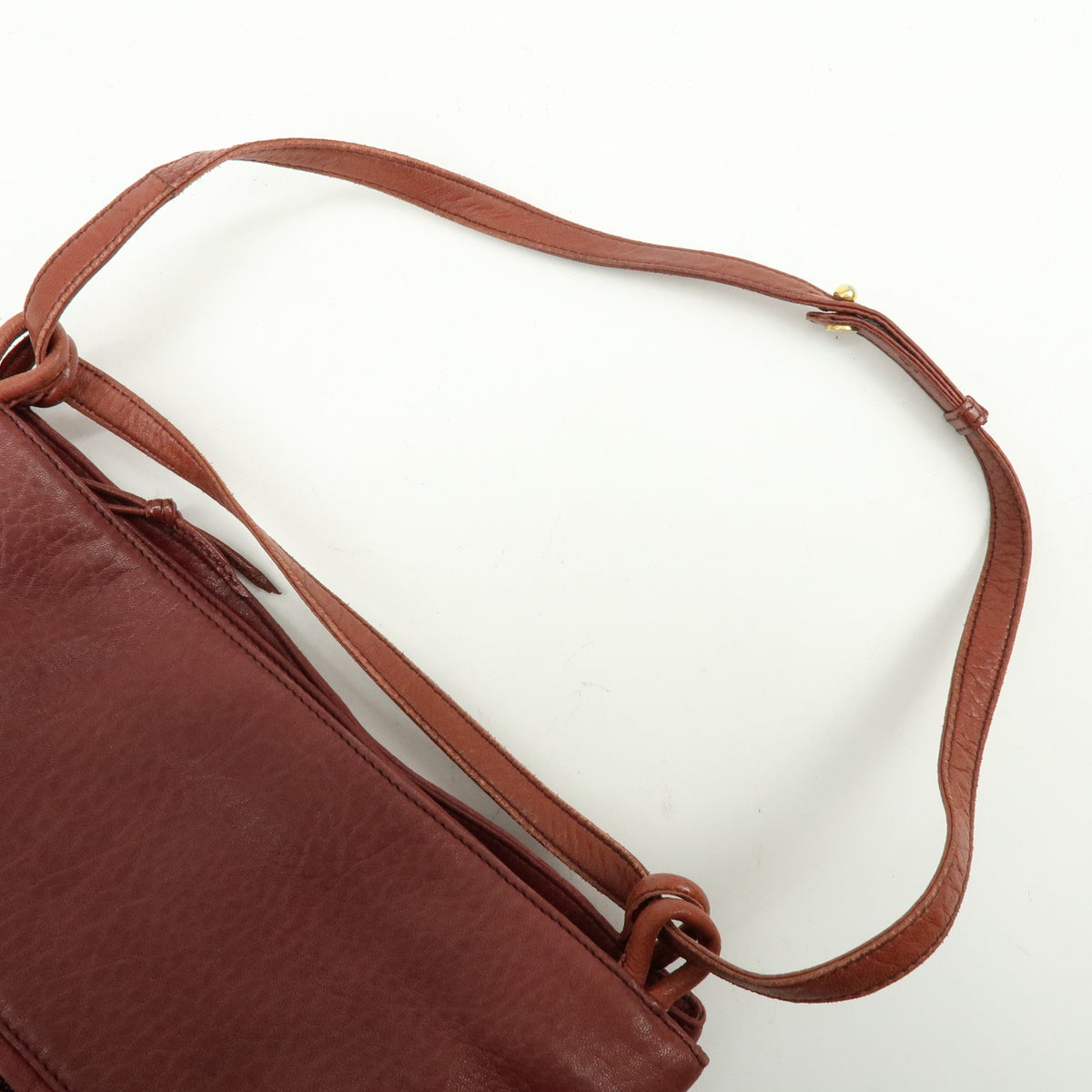Loewe Anagram Leather Burgundy Leather Tote Bag Bag (Pre-Owned)