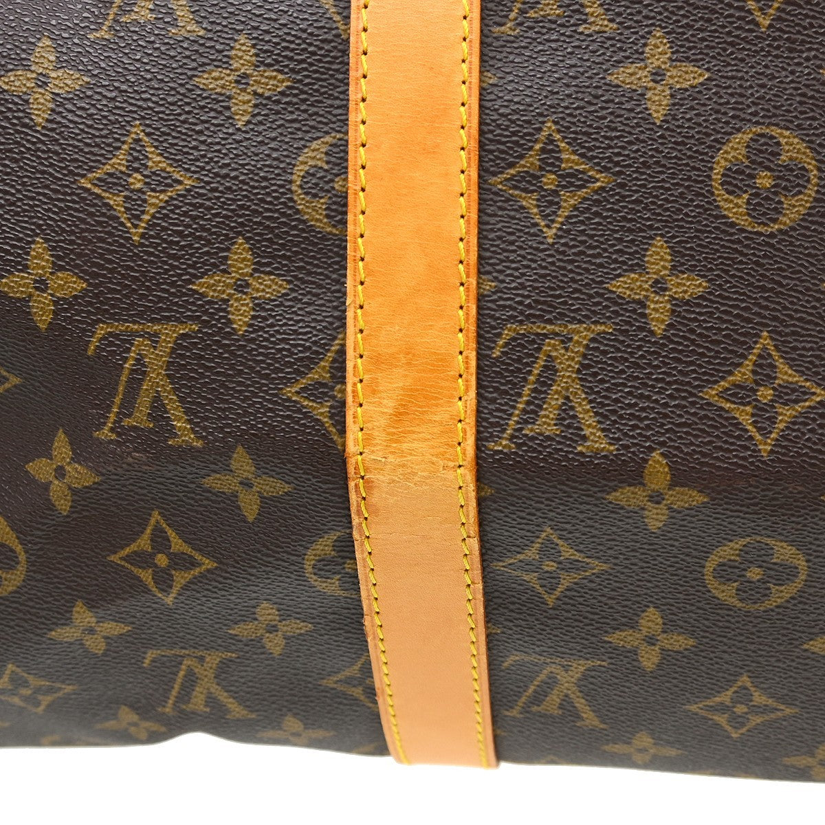 Louis Vuitton Keepall Bandoulière Monogram Brown Canvas Travel Bag Bag (Pre-Owned)
