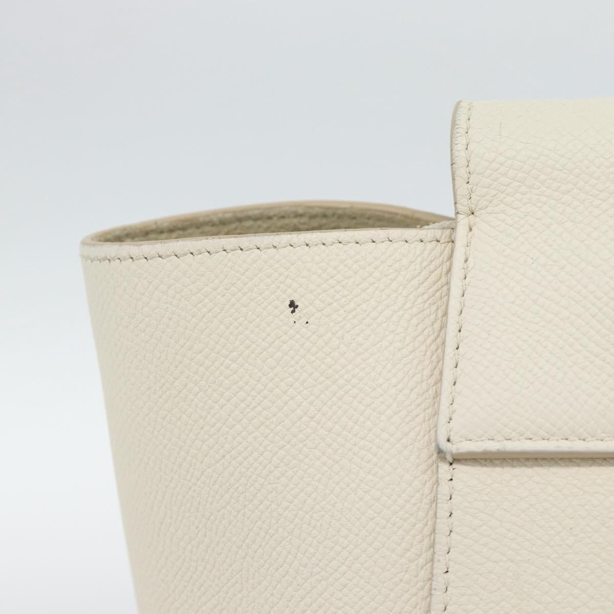 Celine Belt Textured Leather White Leather Handbag (Pre-Owned)