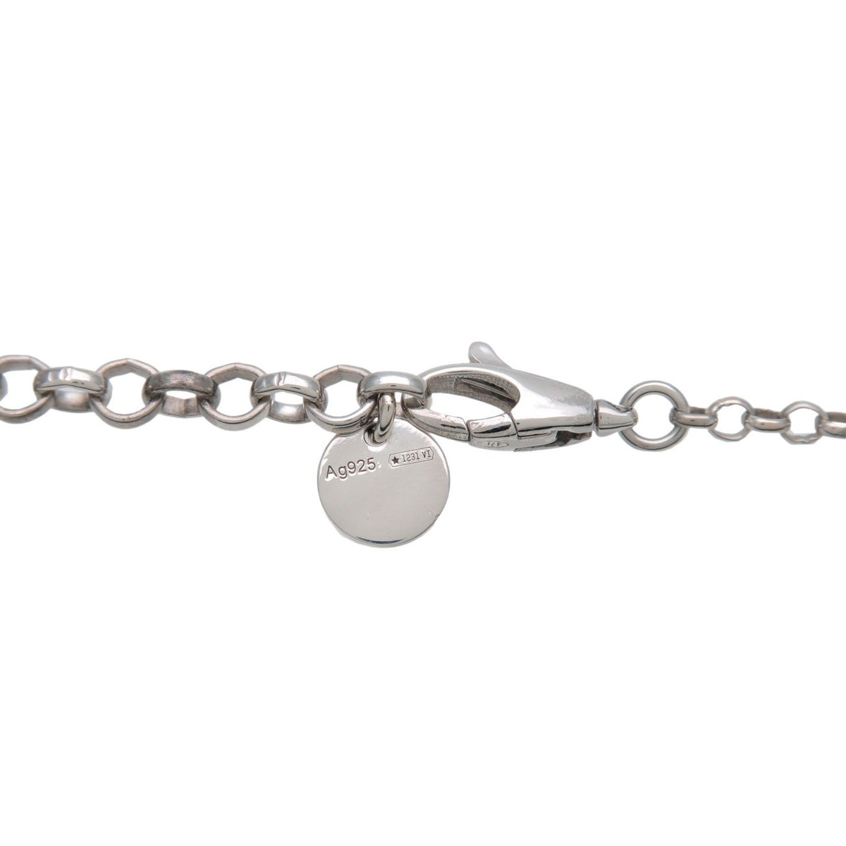 Gucci Engraved Interlocking G Chain Link Pendant Sterling Silver Silver Silver Necklace Jewelry (Pre-Owned)