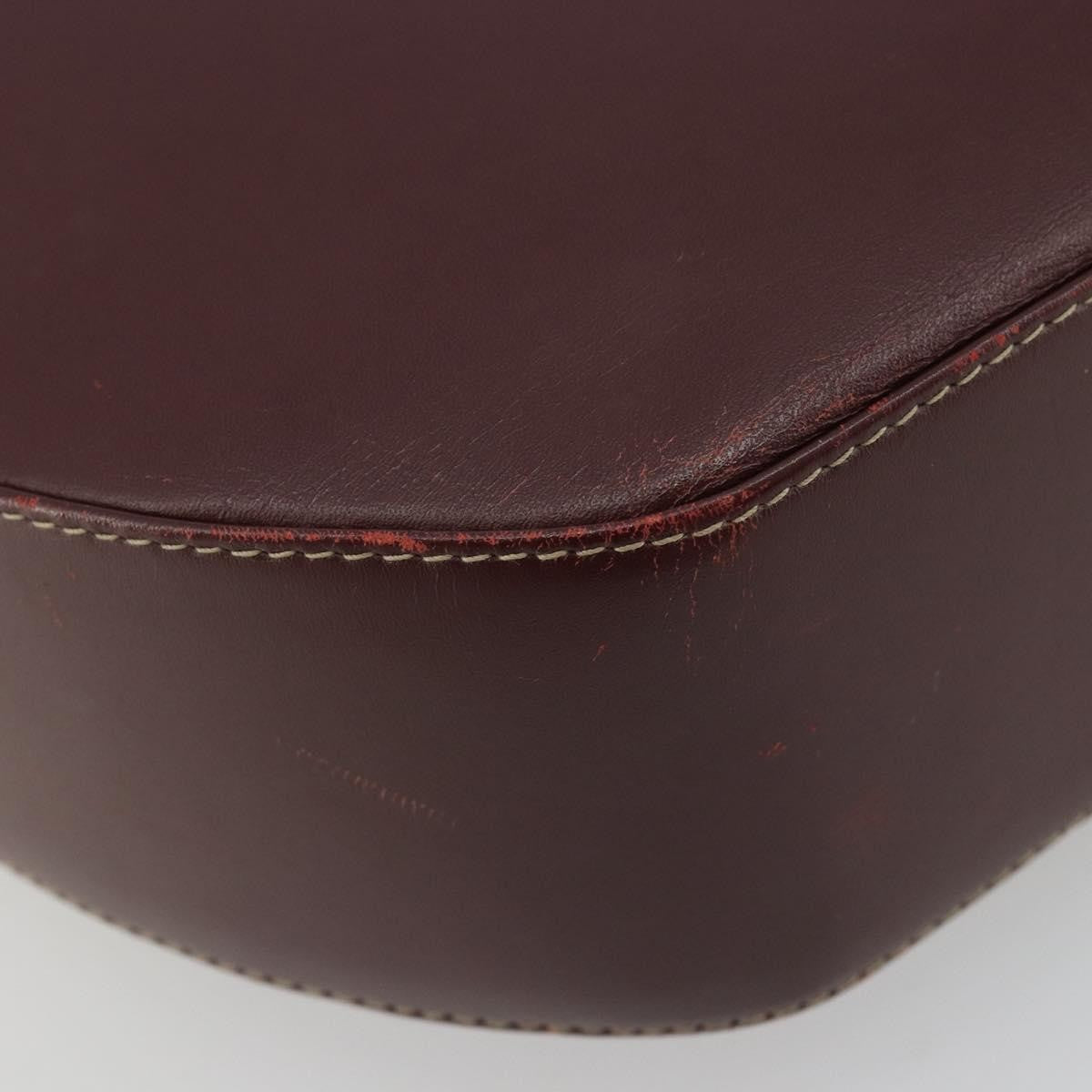 Cartier Vintage Must De Cartier Leather Burgundy Leather Shoulder Bag Bag (Pre-Owned)