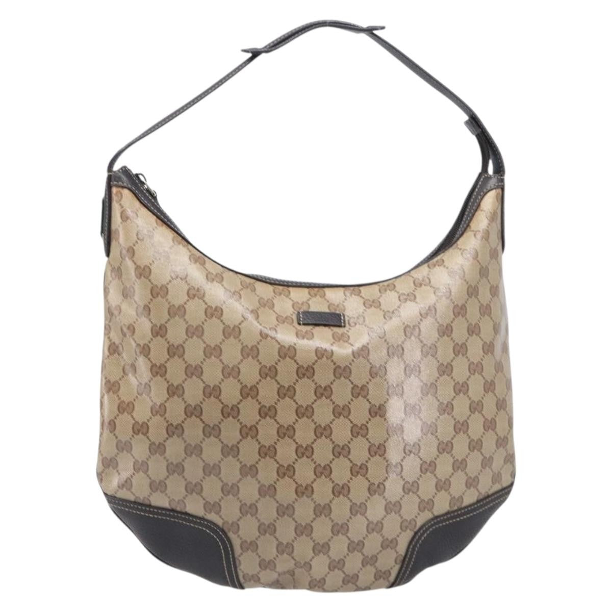 Gucci Nice Hobo Patent Canvas Beige Canvas Shoulder Bag Bag (Pre-Owned)