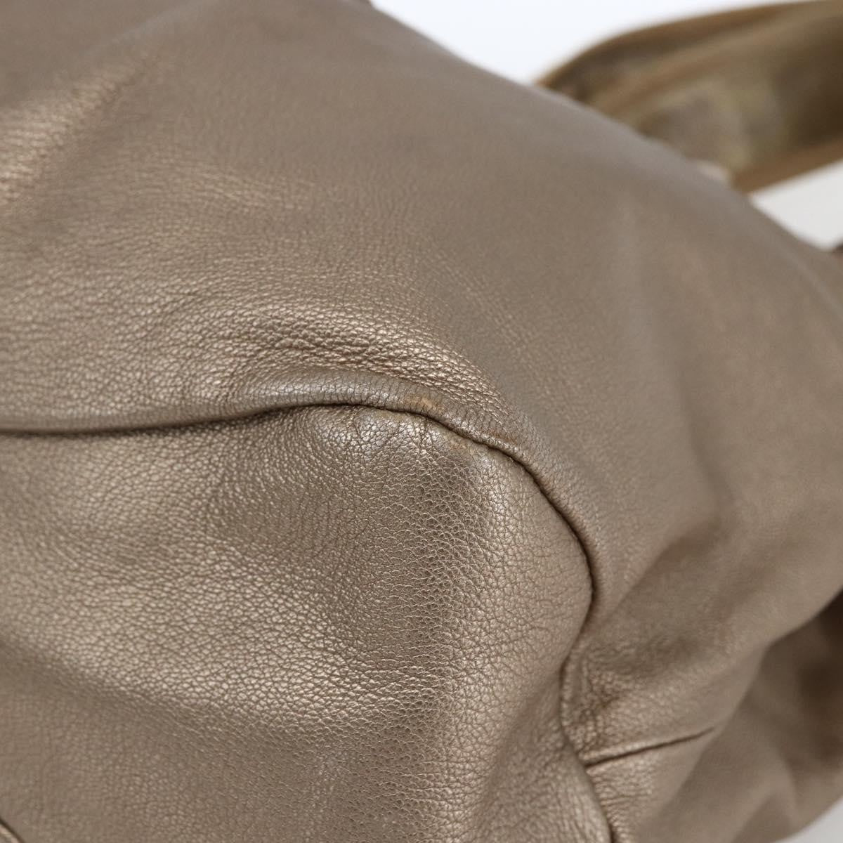 Salvatore Ferragamo Vala Leather Gold Leather Handbag (Pre-Owned)