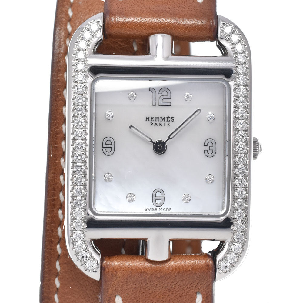 Hermes Cape Cod Double Tour Quartz Stainless Steel And Leather Watch (Pre-Owned)