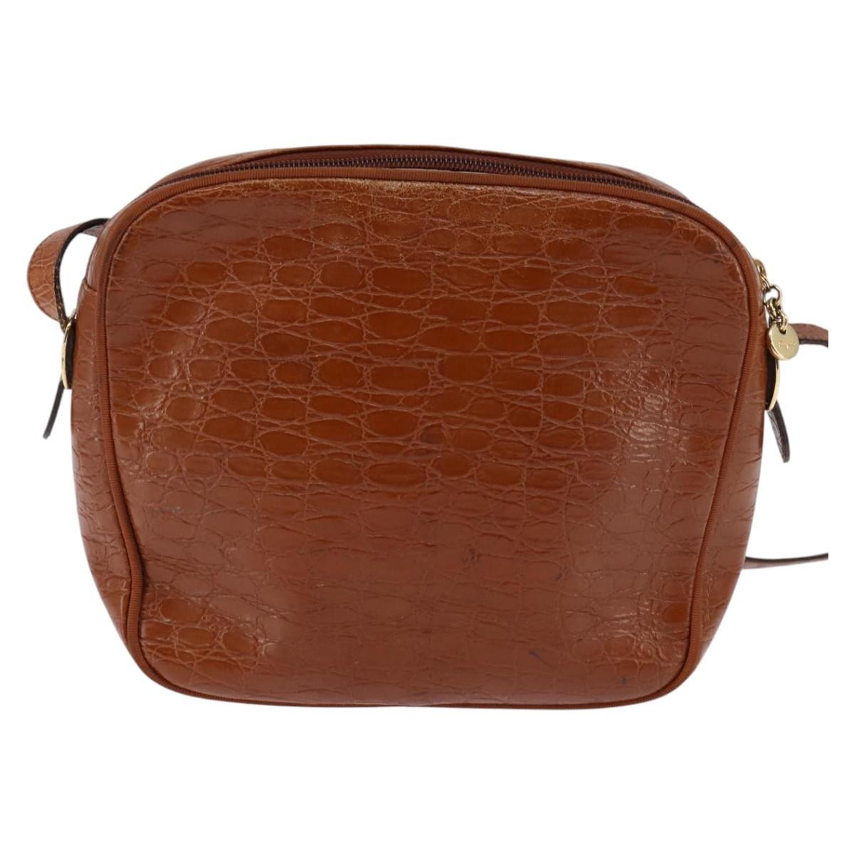 Salvatore Ferragamo Vala Leather Brown Leather Shoulder Bag Bag (Pre-Owned)