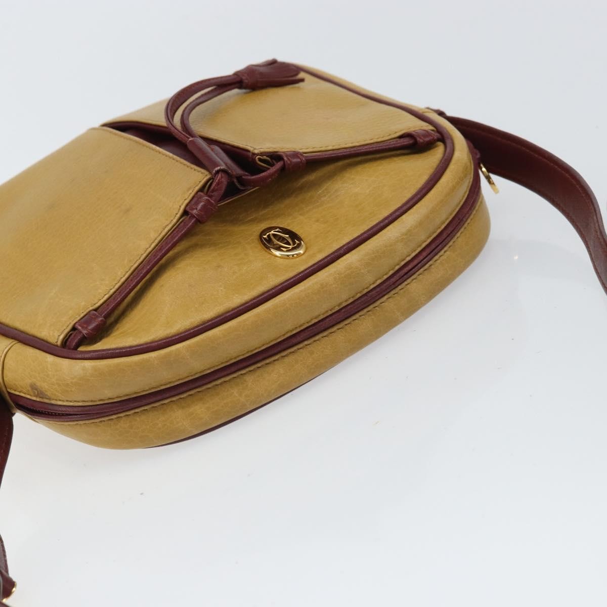 Cartier Tasseled Must De Cartier Leather Yellow Leather Shoulder Bag Bag (Pre-Owned)