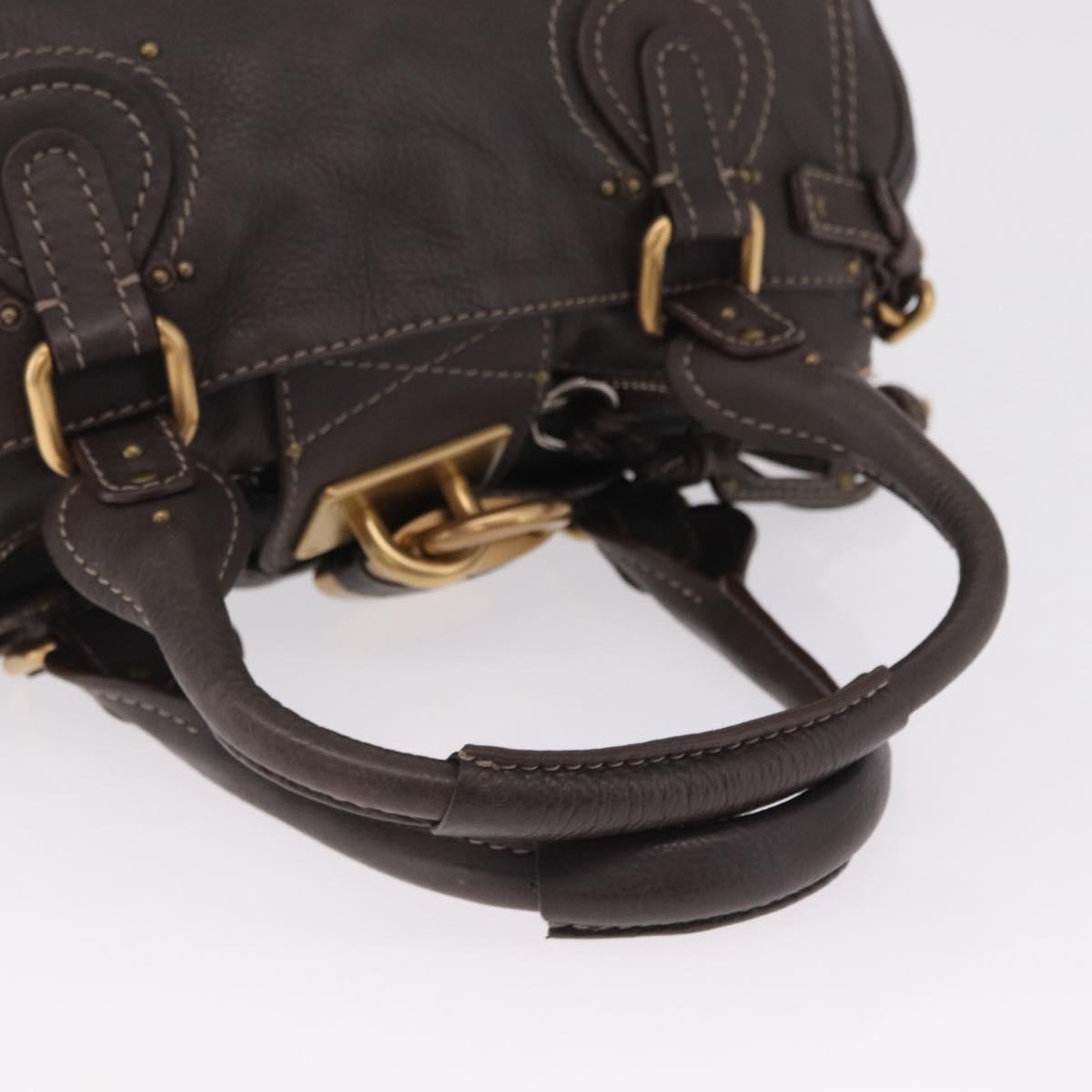 Chloe Paddington Lock Leather Brown Leather Handbag (Pre-Owned)