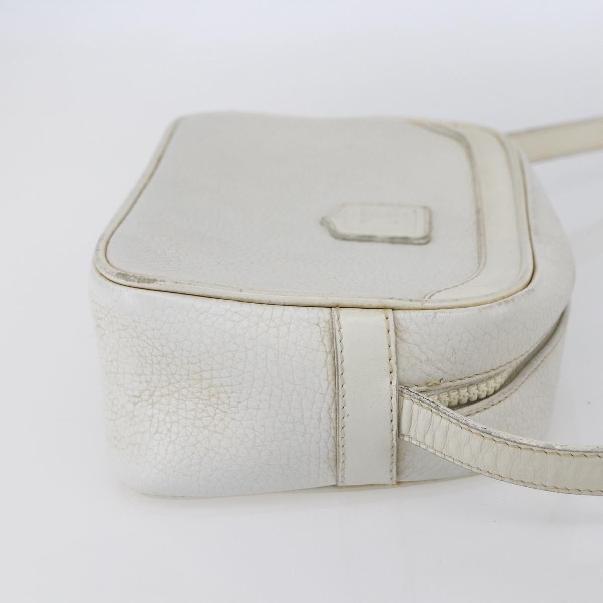 Celine Vintage Leather White Leather Shoulder Bag Bag (Pre-Owned)