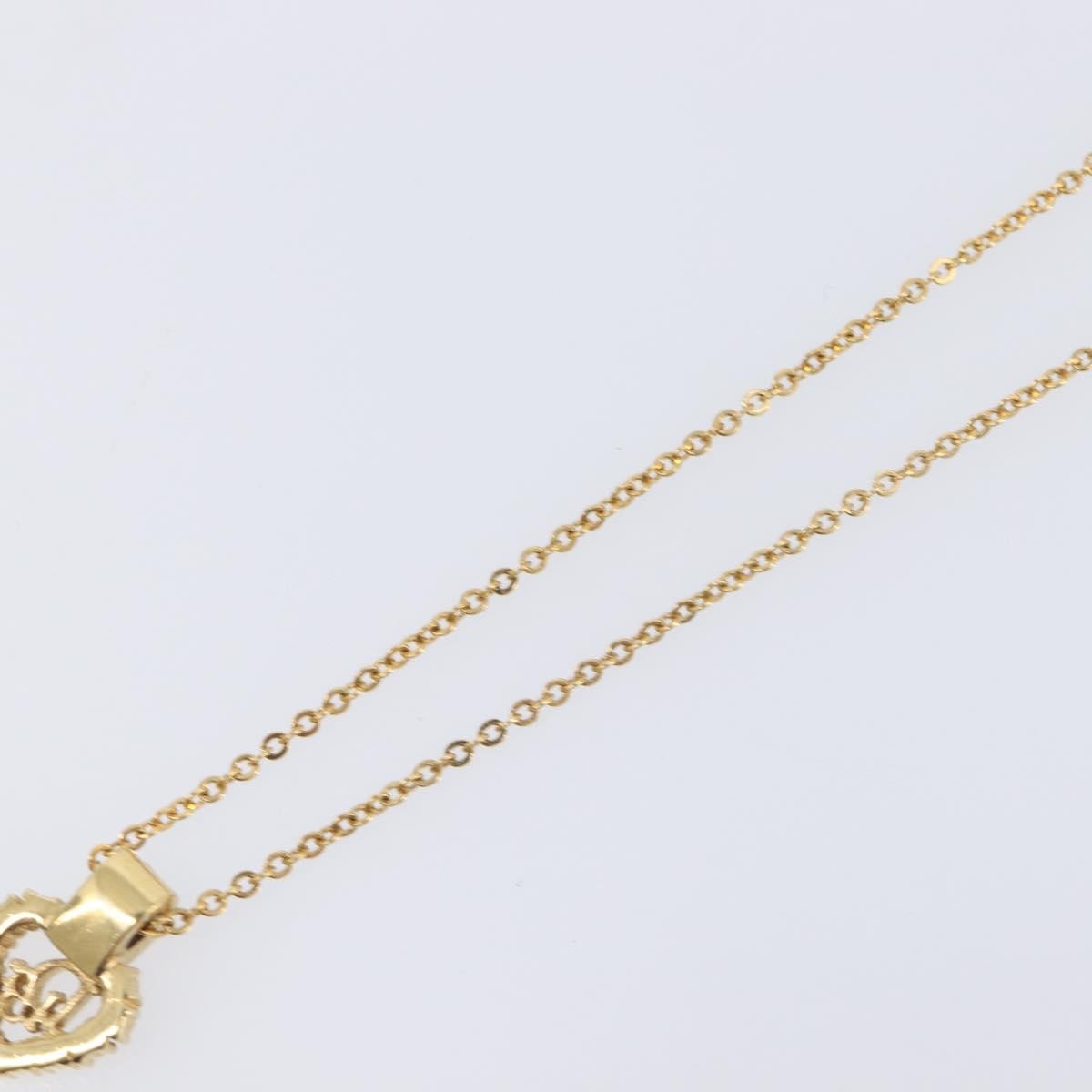 Christian Dior Logo Heart Pendant Metal Gold Metal Necklace Jewelry (Pre-Owned)