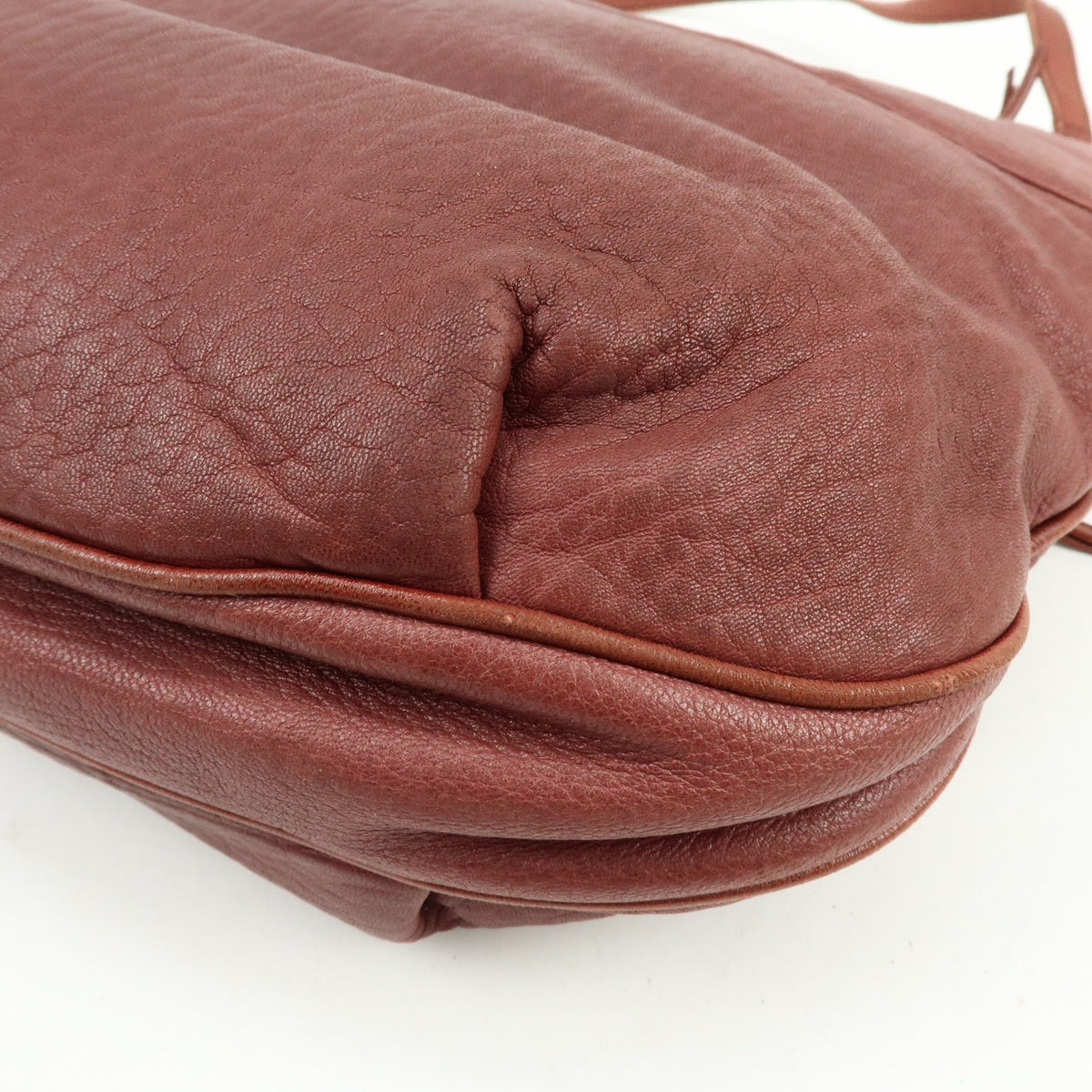 Loewe Anagram Leather Burgundy Leather Tote Bag Bag (Pre-Owned)