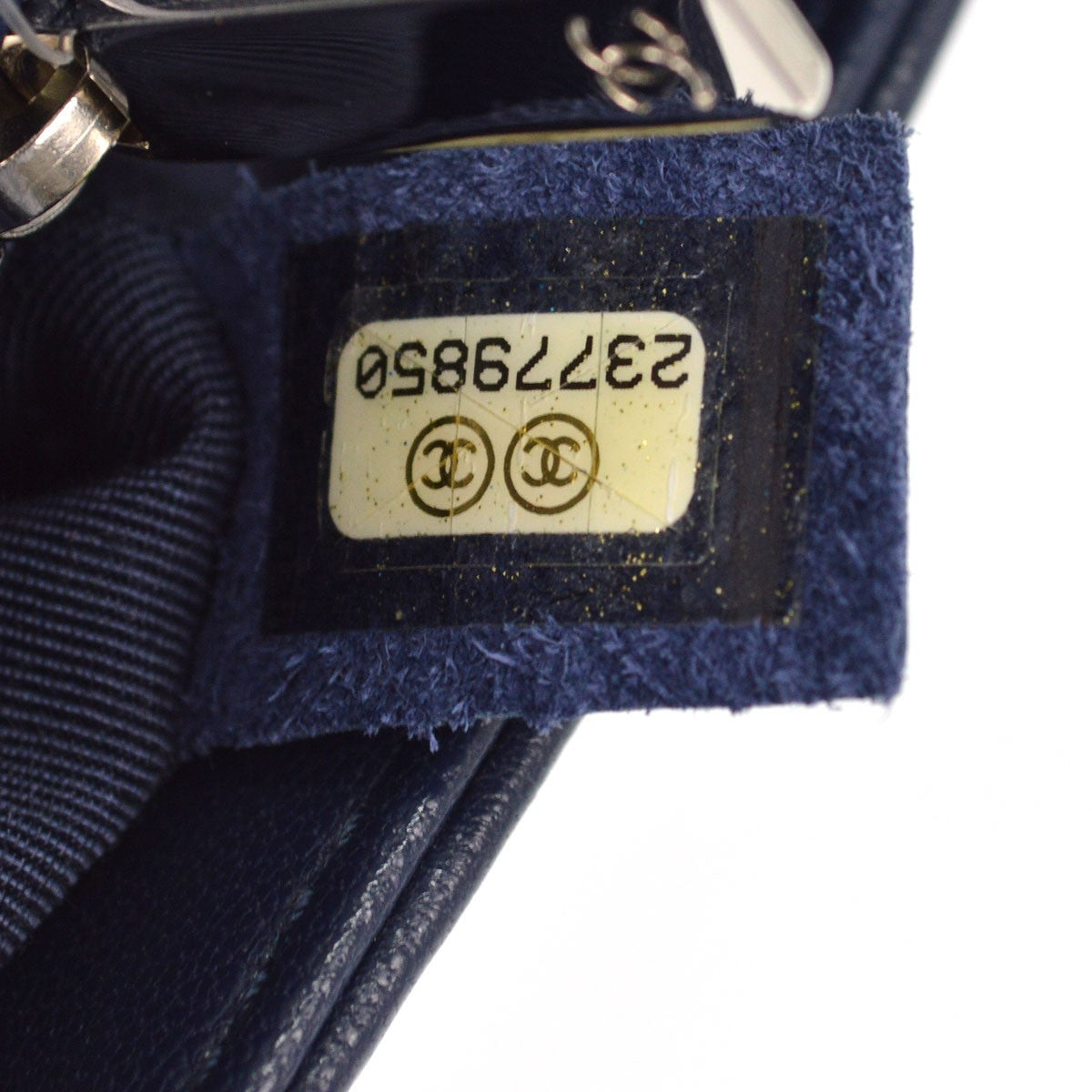 Chanel Mademoiselle Vintage Flap Quilted Sheepskin Navy Leather Shoulder Bag Bag (Pre-Owned)