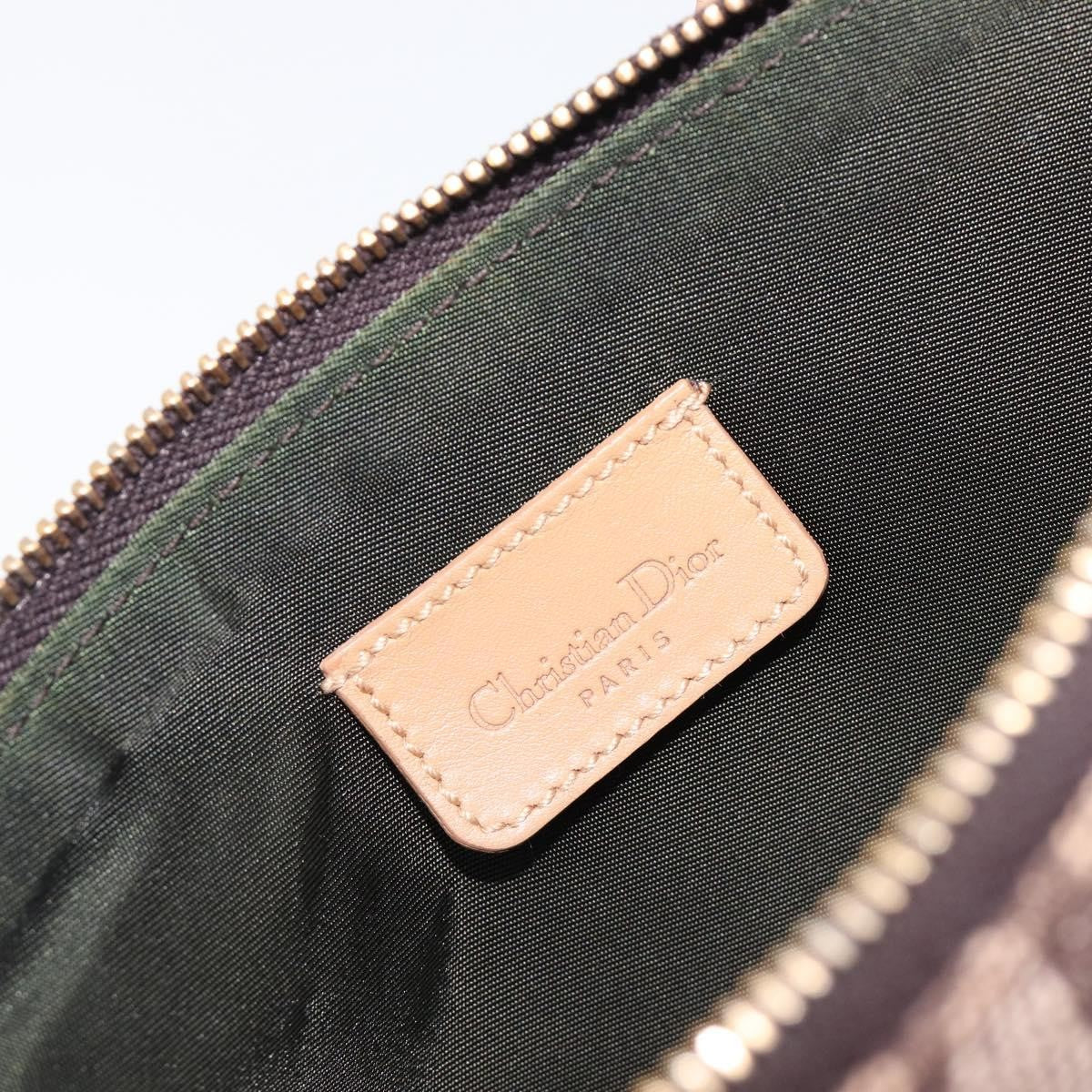 Christian Dior Vintage Saddle Bag Canvas Brown Canvas Clutche & Pouche Bag (Pre-Owned)