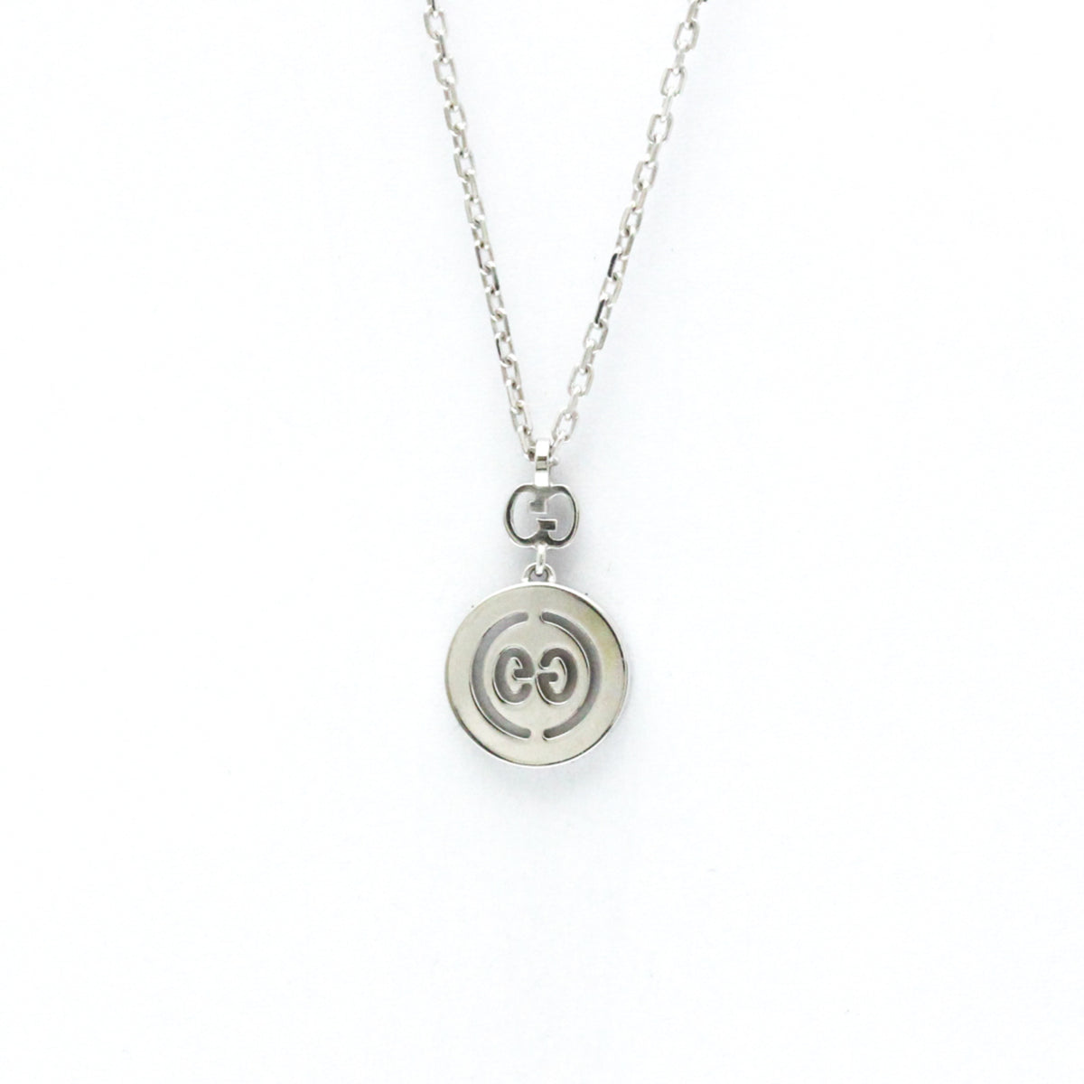 Gucci Icon Twirl 18K White Gold With Diamonds Silver White_Gold Necklace Jewelry (Pre-Owned)