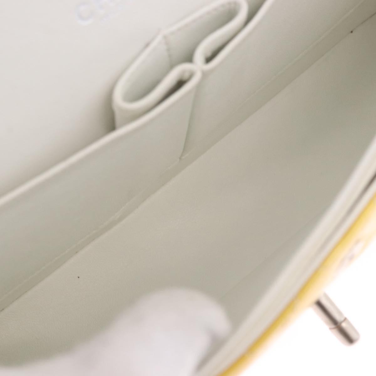 Chanel Timeless - Classic Double Flap Quilted Patent Yellow Patent_Leather Shoulder Bag Bag (Pre-Owned)