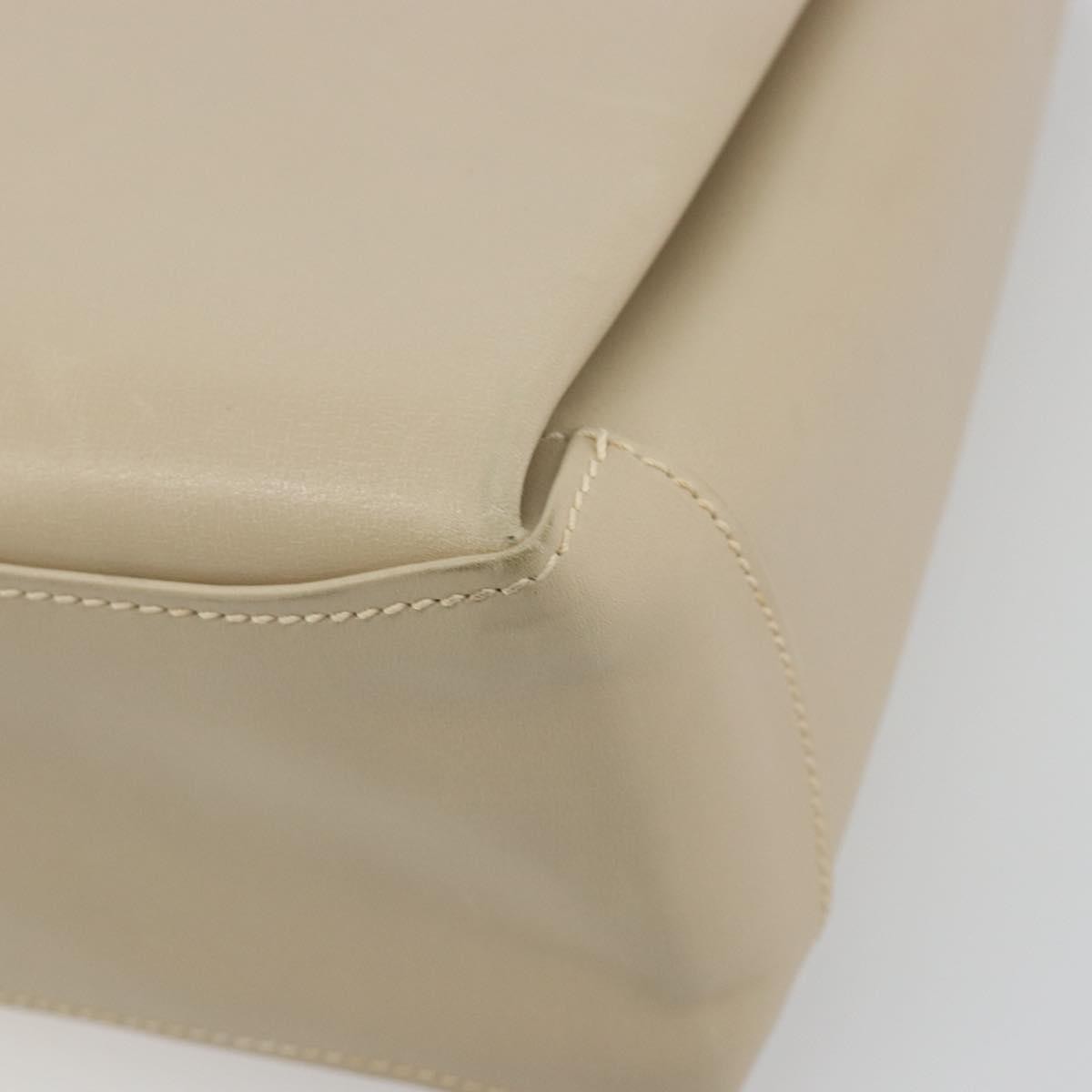 Gucci Vintage Convertible Box Leather Beige Leather Handbag (Pre-Owned)