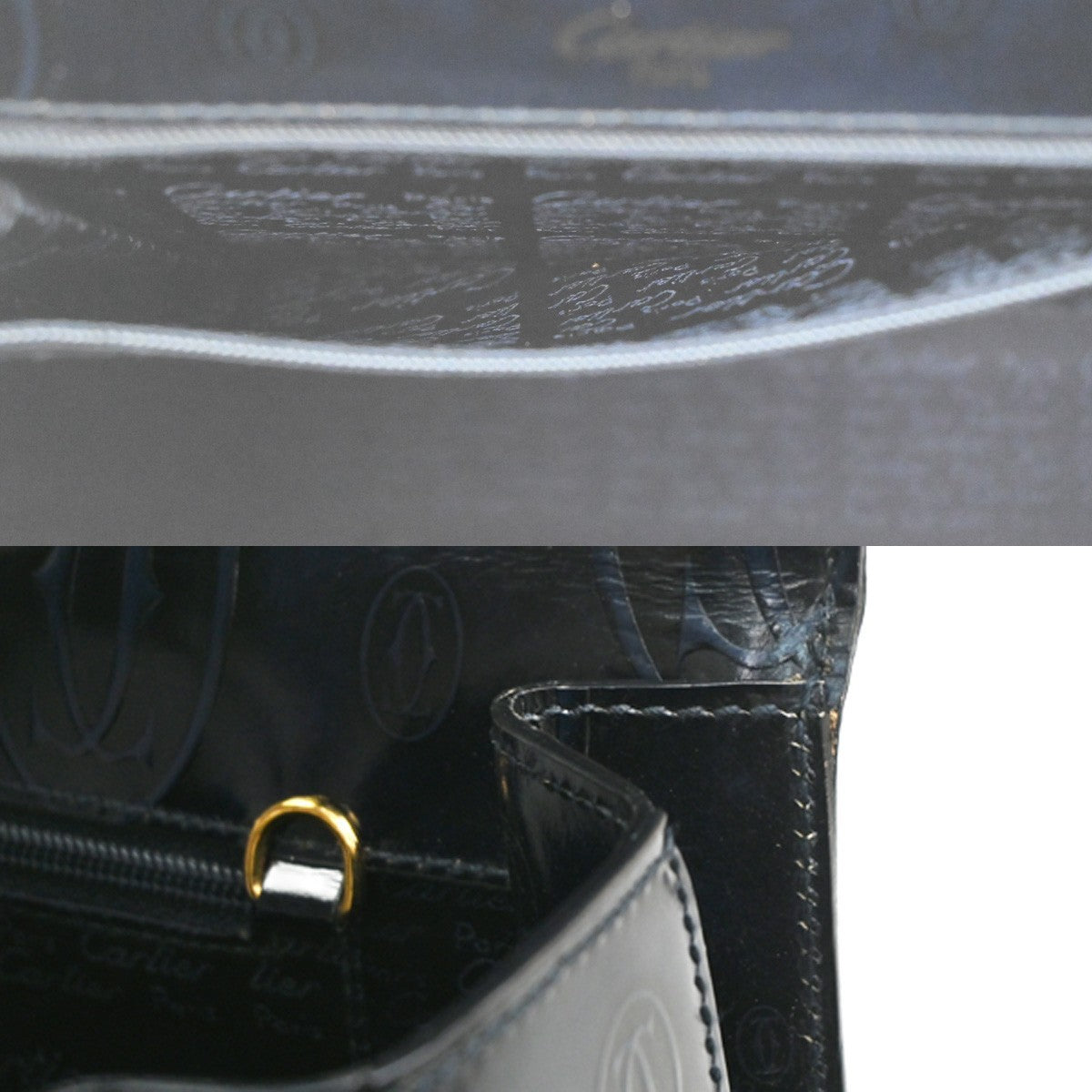 Cartier Happy Birthday Patent Leather Navy Patent_Leather Handbag (Pre-Owned)