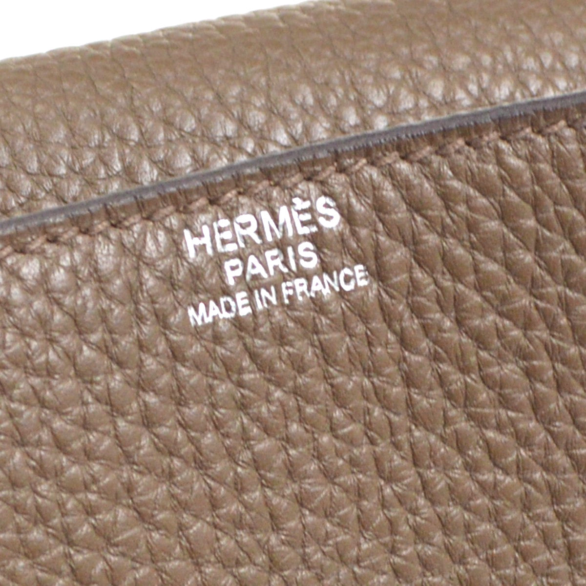 Hermes Steve Caporal Clemence Brown Leather Handbag (Pre-Owned)