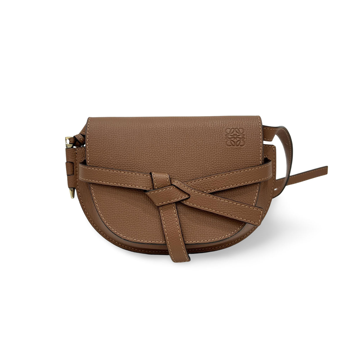 Loewe Gate Belt Leather Brown Leather Shoulder Bag Bag (Pre-Owned)