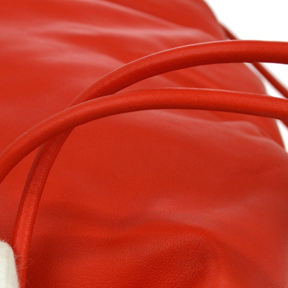 Bottega Veneta The Fringe Leather Red Leather Clutche & Pouche Bag (Pre-Owned)