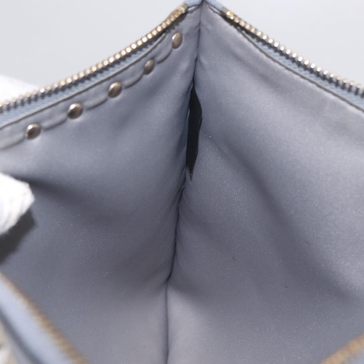 Valentino Garavani Rockstud Pouch Leather Gray Leather Clutche & Pouche Bag (Pre-Owned)