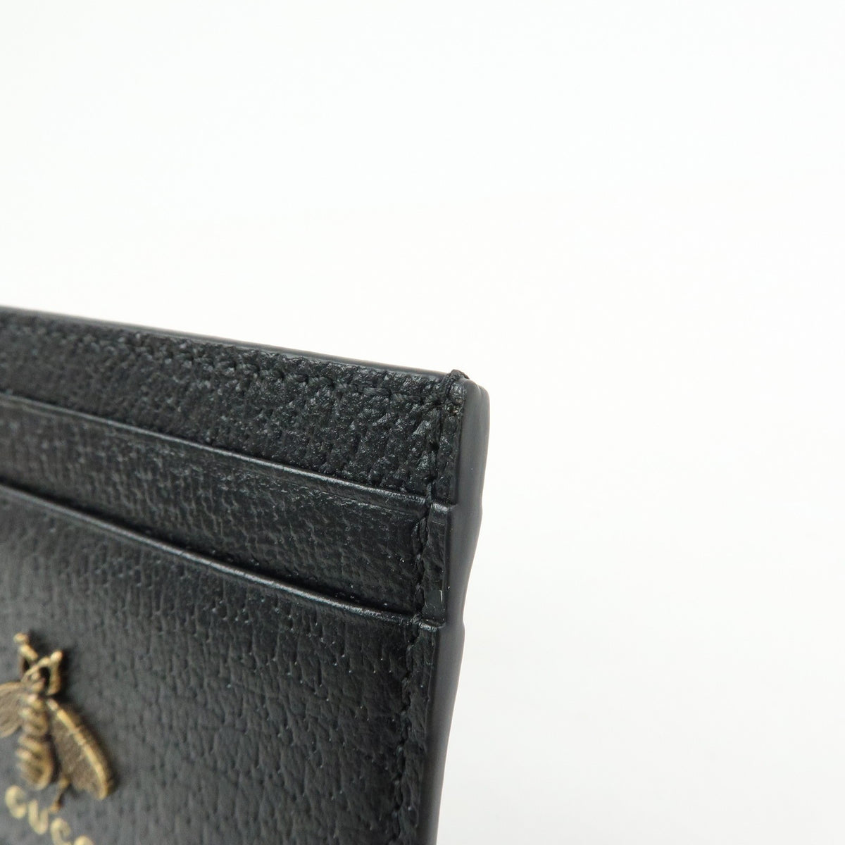 Gucci Animalier Card Holder Leather Black Leather Card Holders Accessory (Pre-Owned)